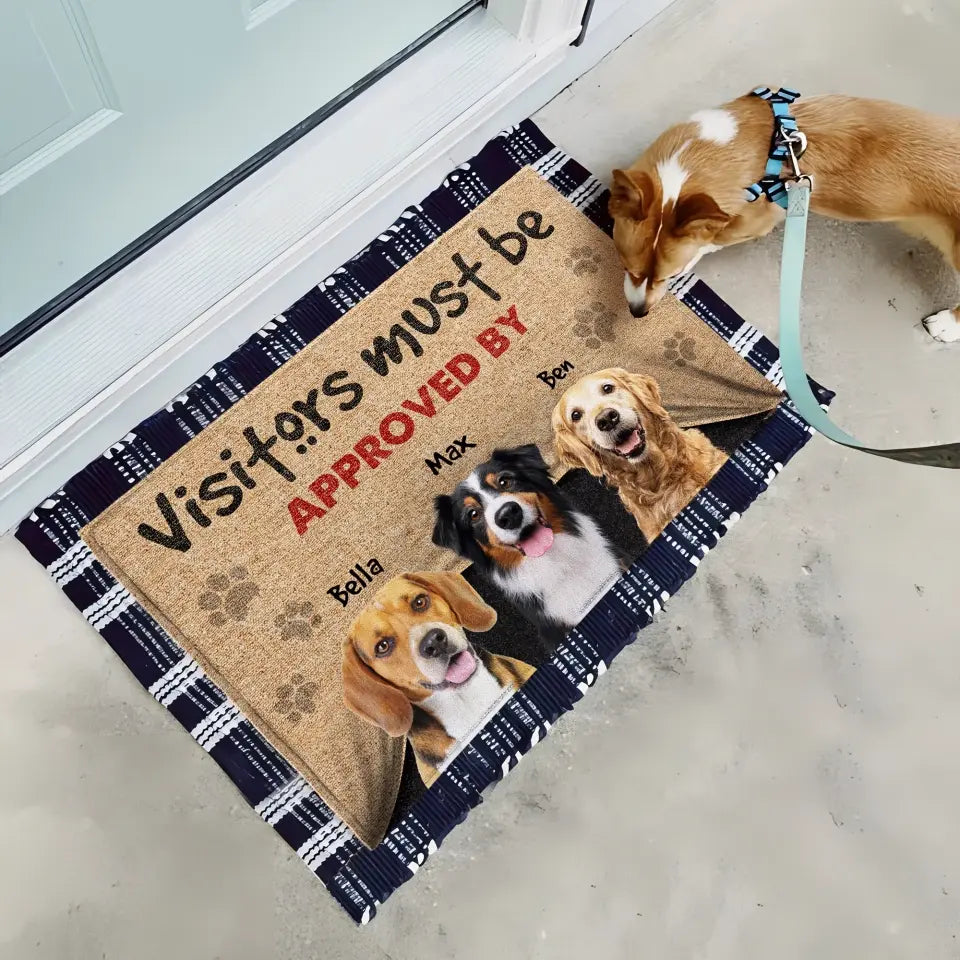 Visitors Must Be Approved By Dog - Personalized Doormat, Gift For Dog Lovers - DM267
