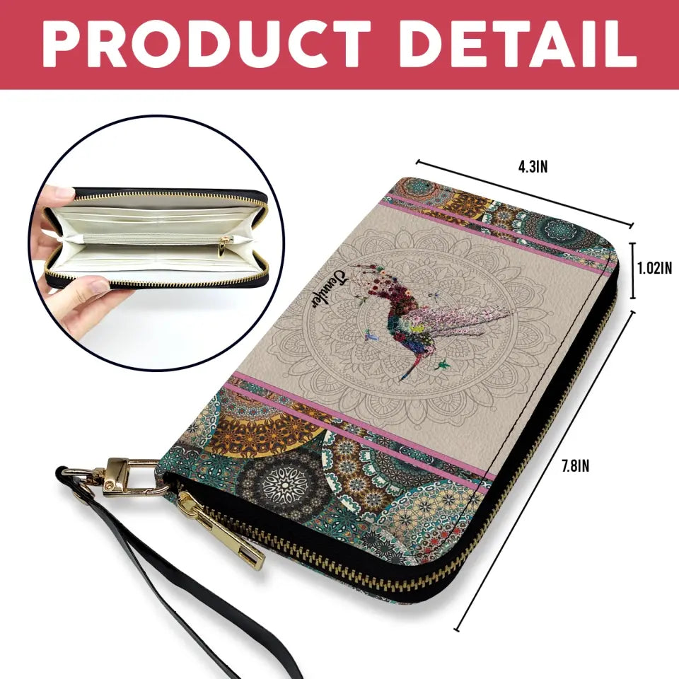 Love Mandala Style - Personalized Leather Long Wallet, Animal Lover - LW08