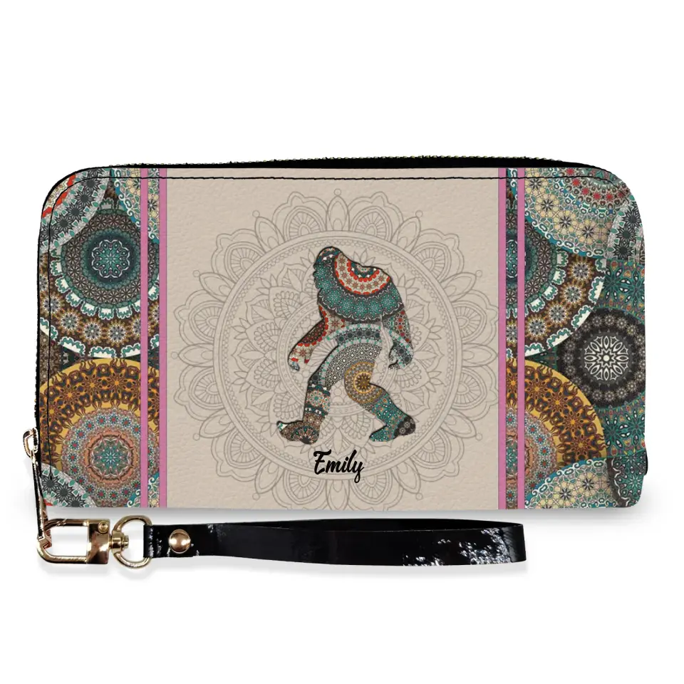 Love Mandala Style - Personalized Leather Long Wallet, Animal Lover - LW08