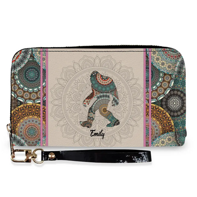 Love Mandala Style - Personalized Leather Long Wallet, Animal Lover - LW08
