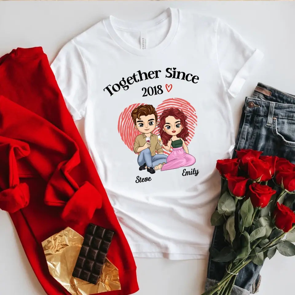 We Have Been Together Since - Personalized T-Shirt, Valetine Gift for Couple/Lovers, Annivesary Gift - TS1104