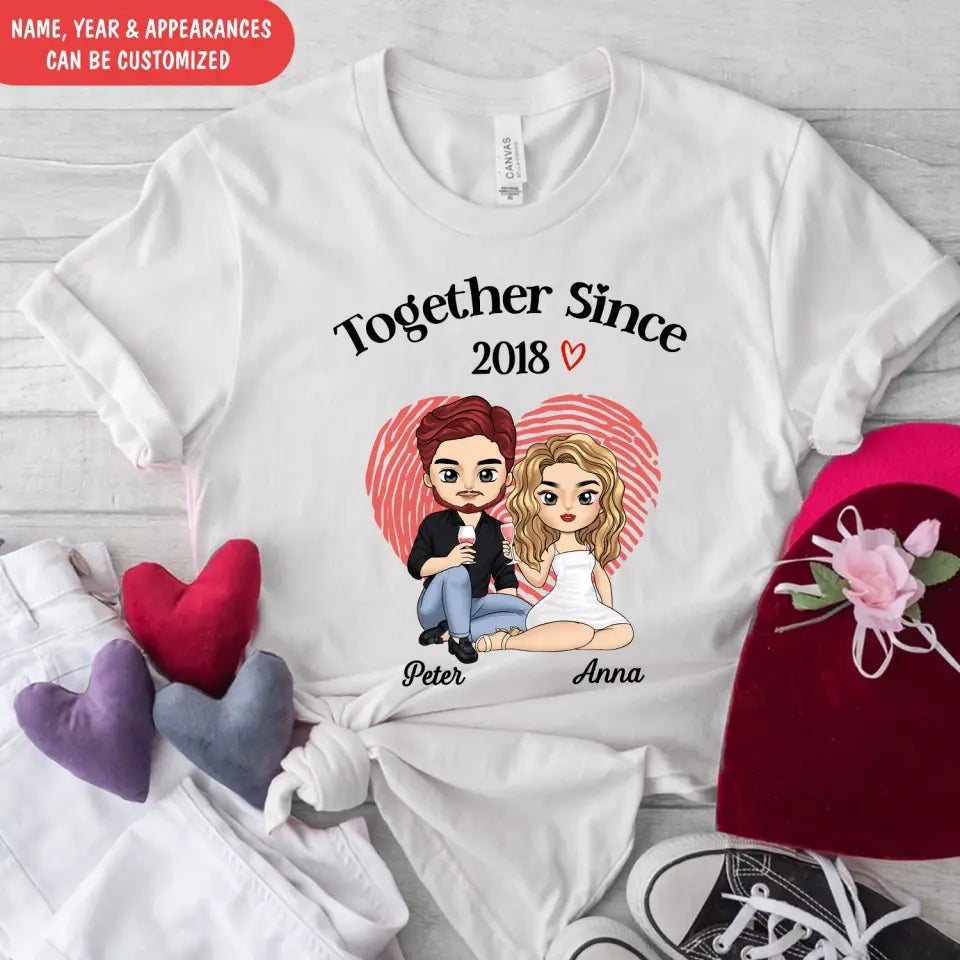 We Have Been Together Since - Personalized T-Shirt, Valetine Gift for Couple/Lovers, Annivesary Gift, valentines day shirt, valentines day shirts, valentines t-shirt,t-shirt, tee, personalized shirt,valentines day, valentines, valentines day gift, happy valentines day