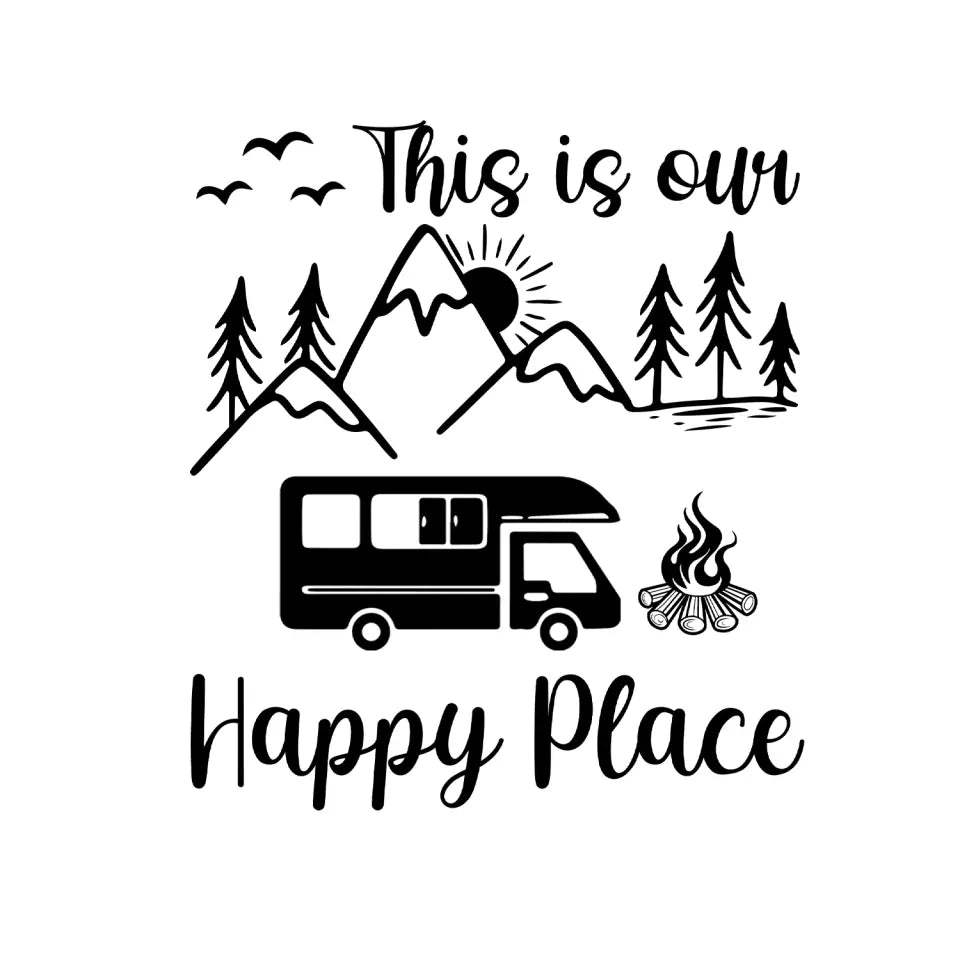 This Is Our Happy Place - Personalized Decal, Decal Gift For Camping Lover - PCD107