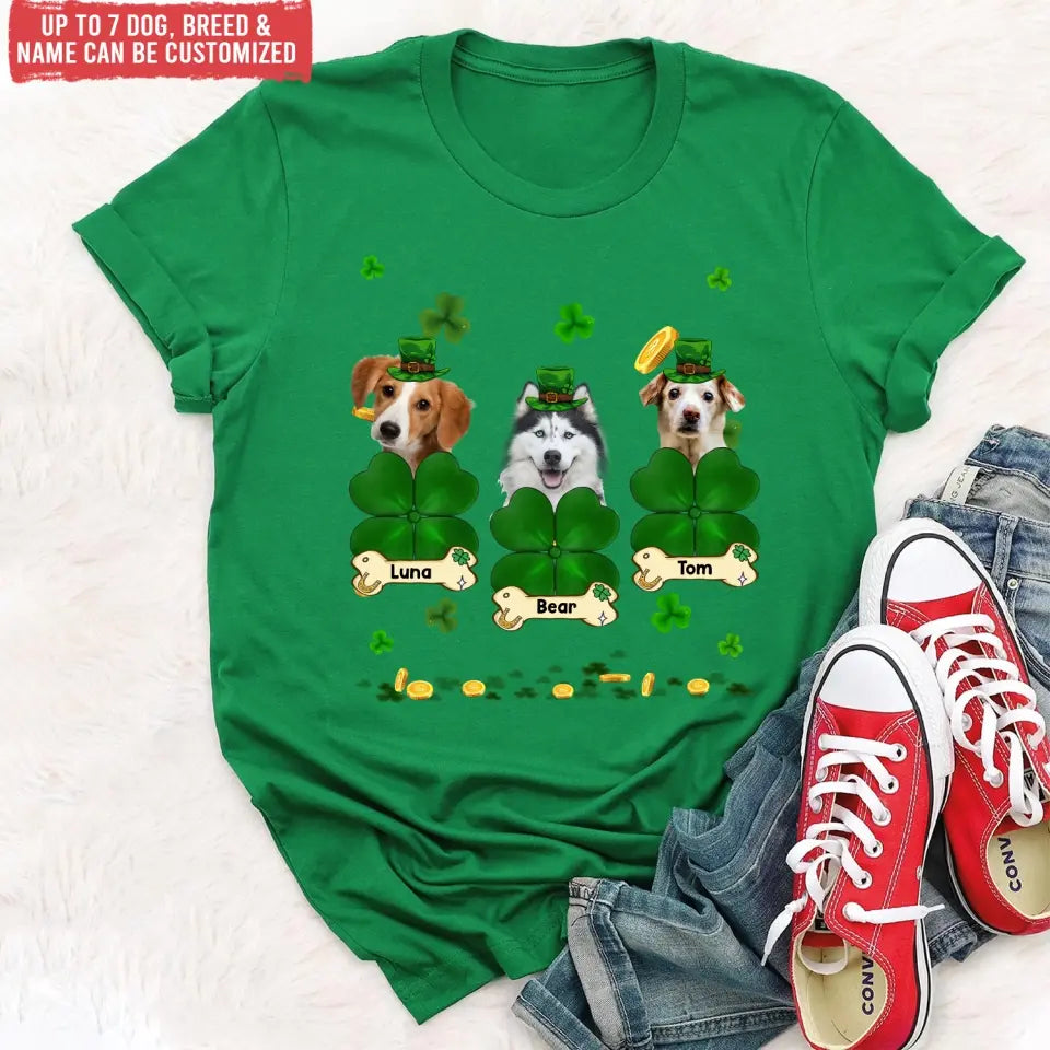 My Dogs Are My Lucky Charms - Personalized T-Shirt, St Patrick's Day Gift For Dog Lovers - TS1106