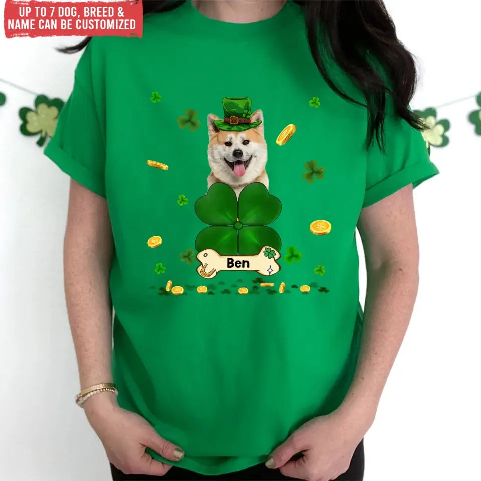 My Dogs Are My Lucky Charms - Personalized T-Shirt, St Patrick's Day Gift For Dog Lovers - TS1106
