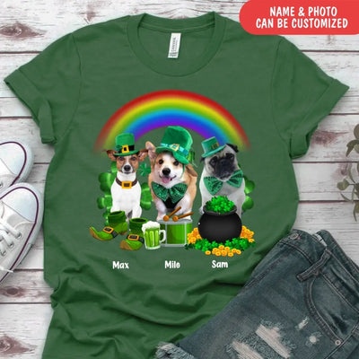 Dog Lucky Pot Of Gold - Personalized T-Shirt, Happy St Patrick's Day, Gift For Dog Lovers -TS1107