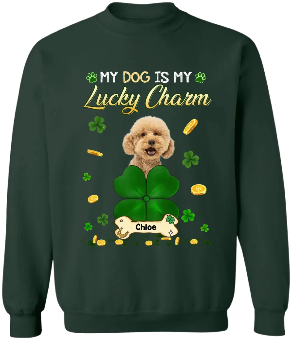 My Dogs Are My Lucky Charms - Personalized T-Shirt, St Patrick's Day Gift For Dog Lovers - TS1106