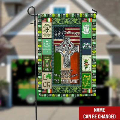 Irish By Blood, American By Birth - Personalized Garden Flag, Flag Gift For Patrick's Day - GF164