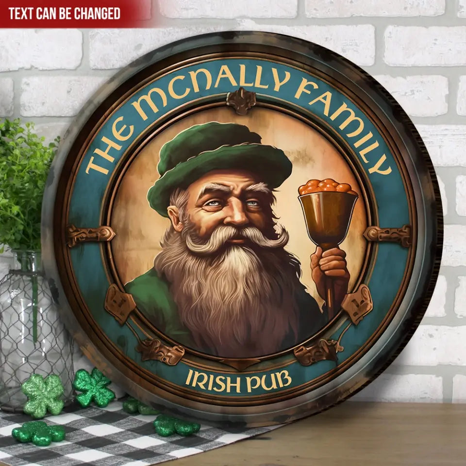 Irish Pub Sign - Personalized Wood Sign, Happy St Patrick's Day, Gift For Family - DS751