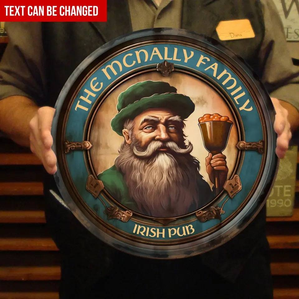 Irish Pub Sign - Personalized Wood Sign, Happy St Patrick's Day, Gift For Family - DS751