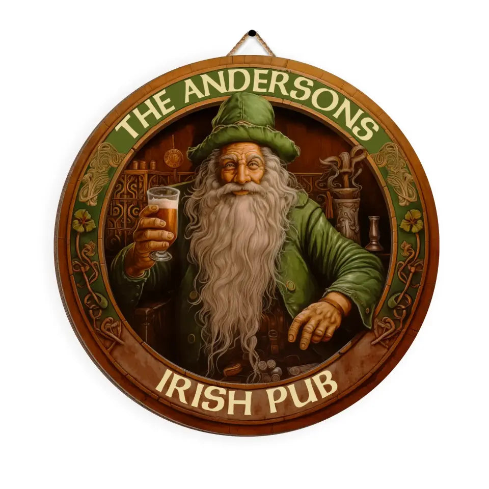 Family Irish Pub Sign - Personalized Wooden Sign, Irish Drinking, Welcome Sign - DS750