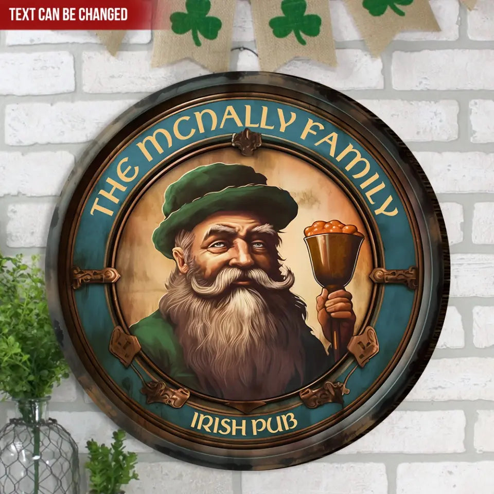 Irish Pub Sign - Personalized Wood Sign, Happy St Patrick's Day, Gift For Family - DS751