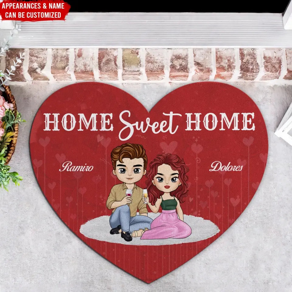 Home Sweet Home - Personalized Doormat, Gift For Couples, Aniversary Gift - DM268