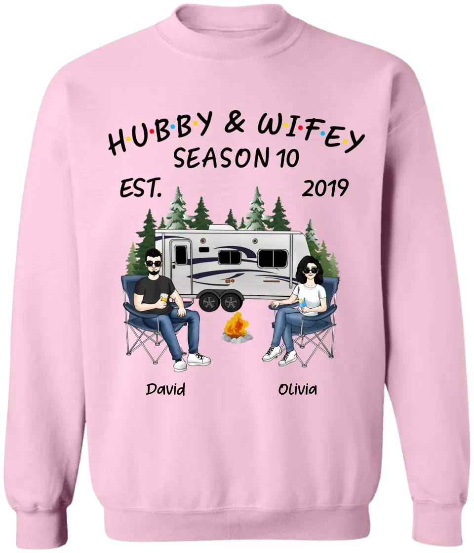 Hubby And Wifey Shirt - Personalized Valentine Couple Shirt - Personalized Camping Shirt - Camping Life - Valentine Gift