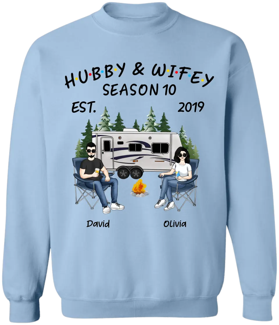 Hubby And Wifey Shirt - Personalized Valentine Couple Shirt - Personalized Camping Shirt - Camping Life - Valentine Gift