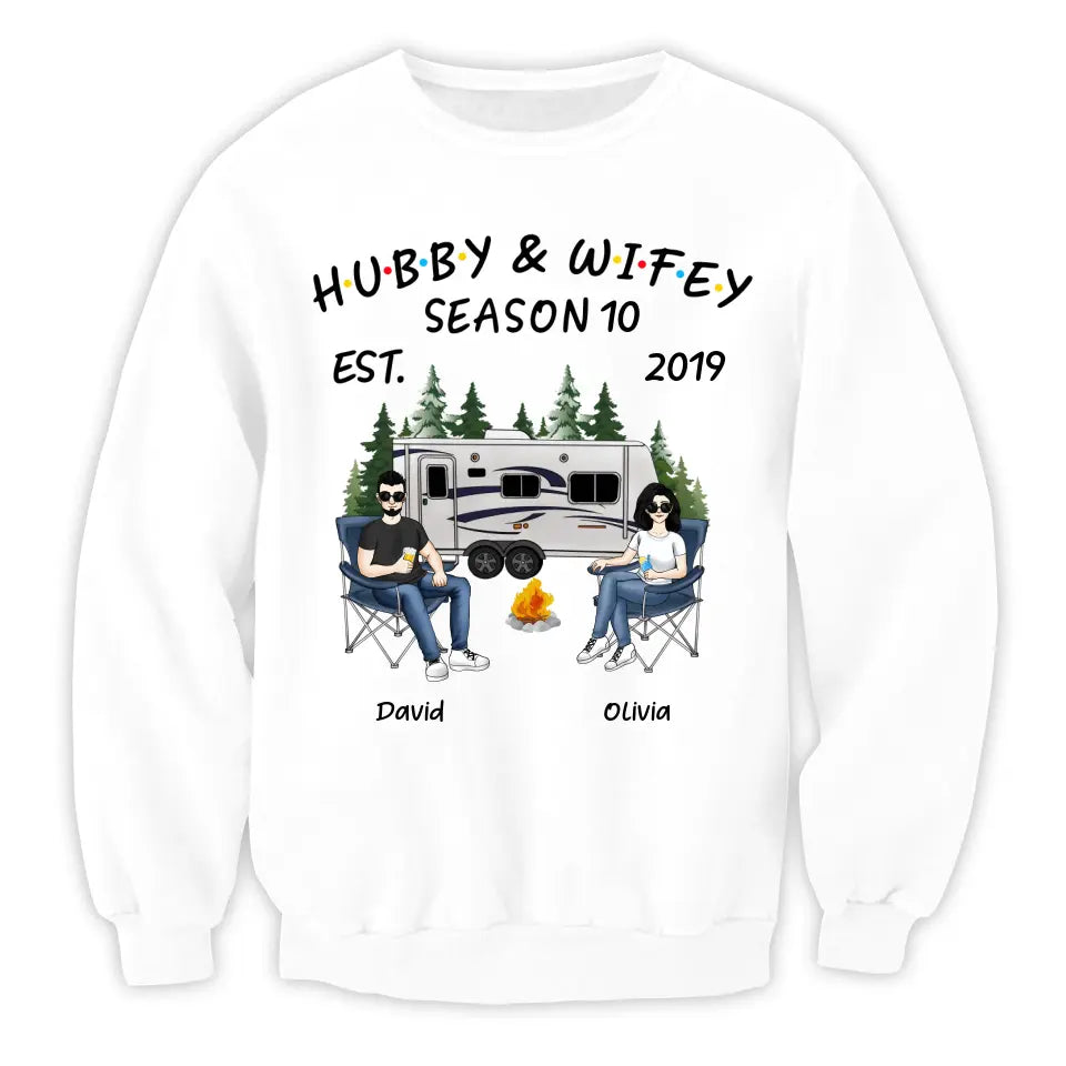 Hubby And Wifey Shirt - Personalized Valentine Couple Shirt - Personalized Camping Shirt - Camping Life - Valentine Gift