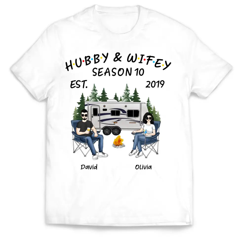 Hubby And Wifey Shirt - Personalized Valentine Couple Shirt - Personalized Camping Shirt - Camping Life - Valentine Gift