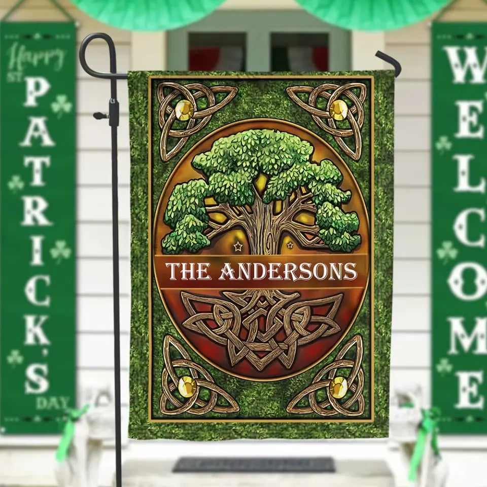 Family Name Flag For Saint Patrick's Day - Personalized Garden Flag, Irish Decoation - GF166