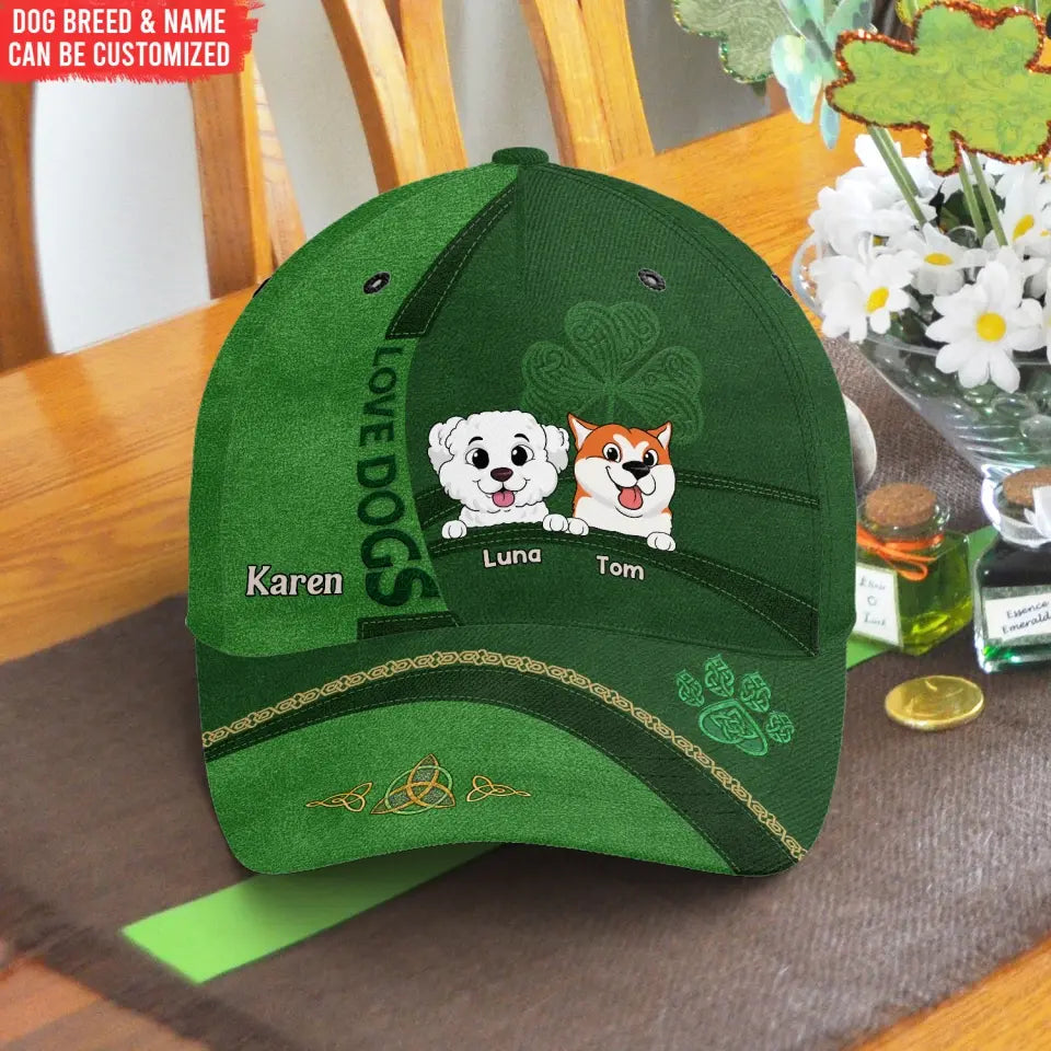 Love Dogs - Personalized Hat, Hat Gift For Patrick's Day, Gift For Dog Lover, st patricks day, saint patricks day, green day, st patricks