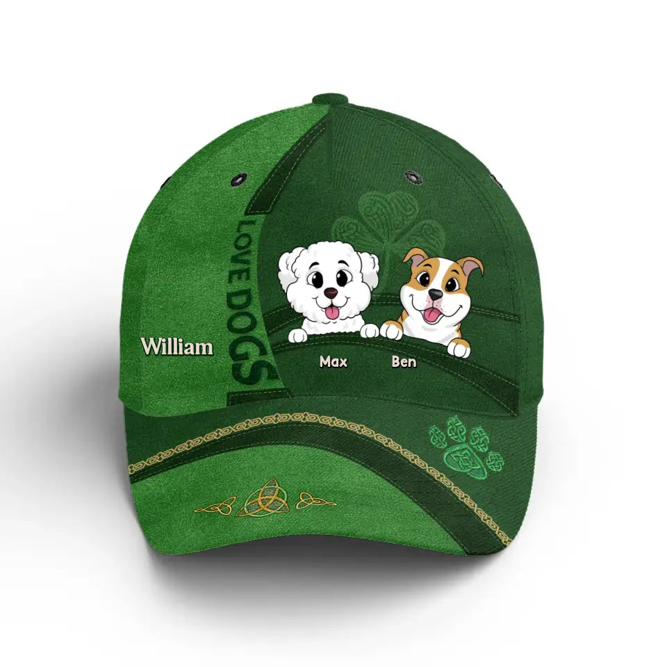 Love Dogs - Personalized Hat, Hat Gift For Patrick's Day, Gift For Dog Lover - C40