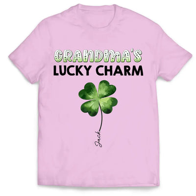 Grandma's Luck Charms Shamrock - Personalized T-shirt, St Patrick's Gift For Grandma/Nana/Gigi - TS1116