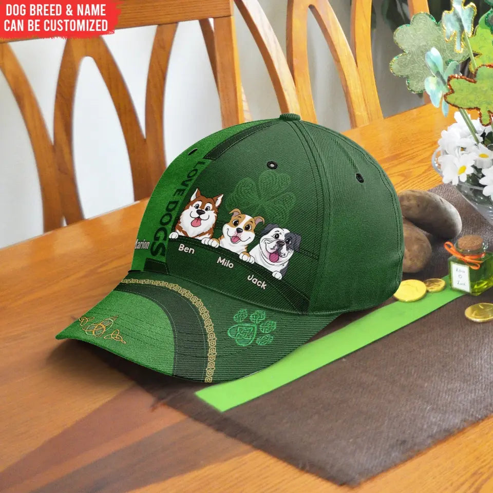 Love Dogs - Personalized Hat, Hat Gift For Patrick's Day, Gift For Dog Lover - C40
