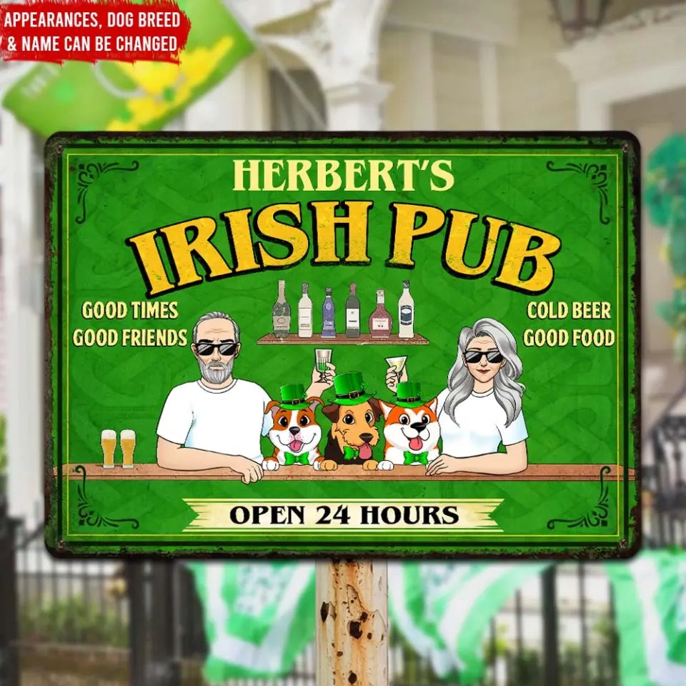 Irish Pub Good Times Good Friends Cold Beer Good Food - Personalized Metal Sign - MTS762