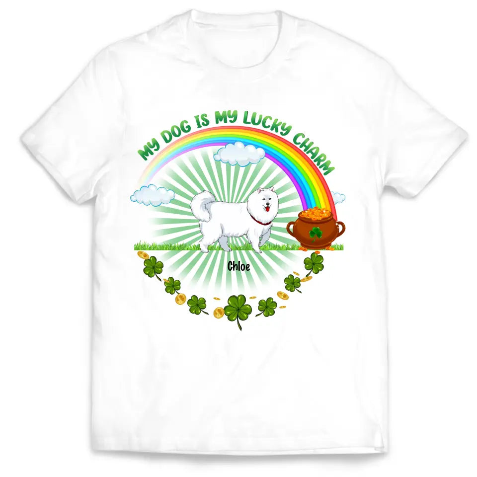 My Dog Is My Lucky Charm - Personalized T-Shirt, Pet Gift For Patrick's Day - TS1120