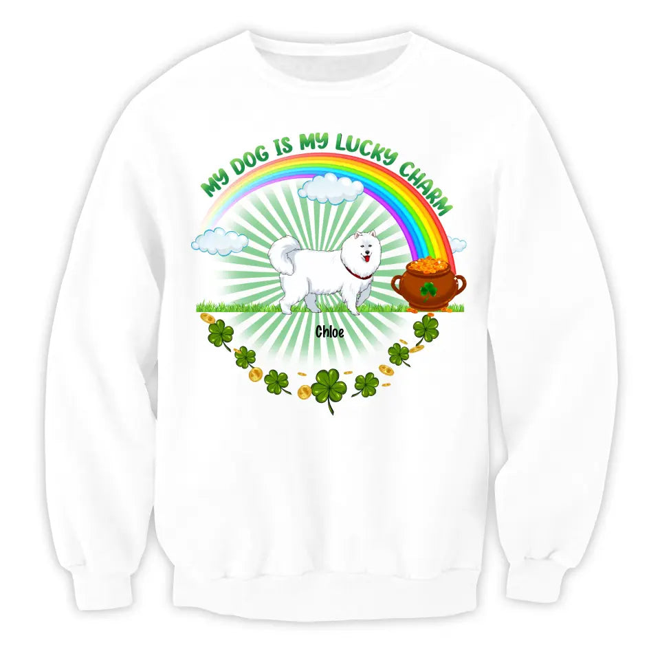 My Dog Is My Lucky Charm - Personalized T-Shirt, Pet Gift For Patrick's Day - TS1120