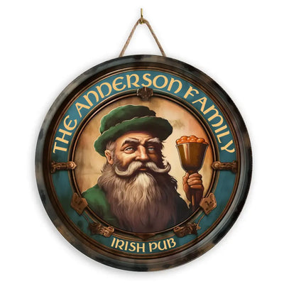 Irish Pub Sign - Personalized Wood Sign, Happy St Patrick's Day, Gift For Family - DS751