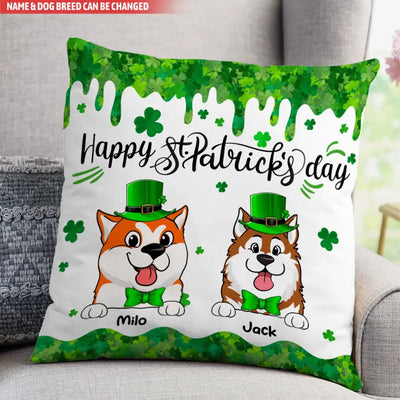 Cute Dog St. Patrick's Day - Personalized Pillow, Pillow, Gift For Dog Lover - PC77