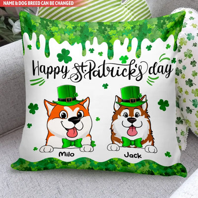 Cute Dog St. Patrick's Day - Personalized Pillow, Pillow, Gift For Dog Lover - PC77
