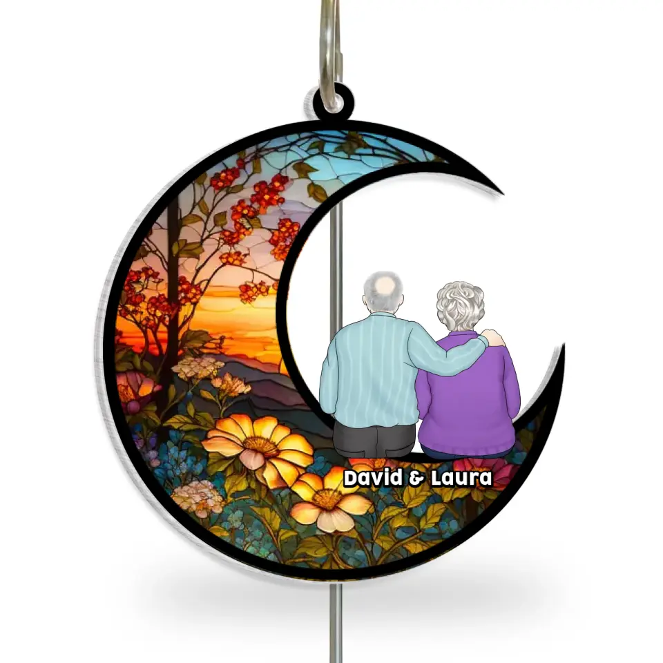 Angel Wings In Heaven - Personalized Suncatcher Hanging, Loss of Husband, Loss Of Wife Gifts Decorations - SH07
