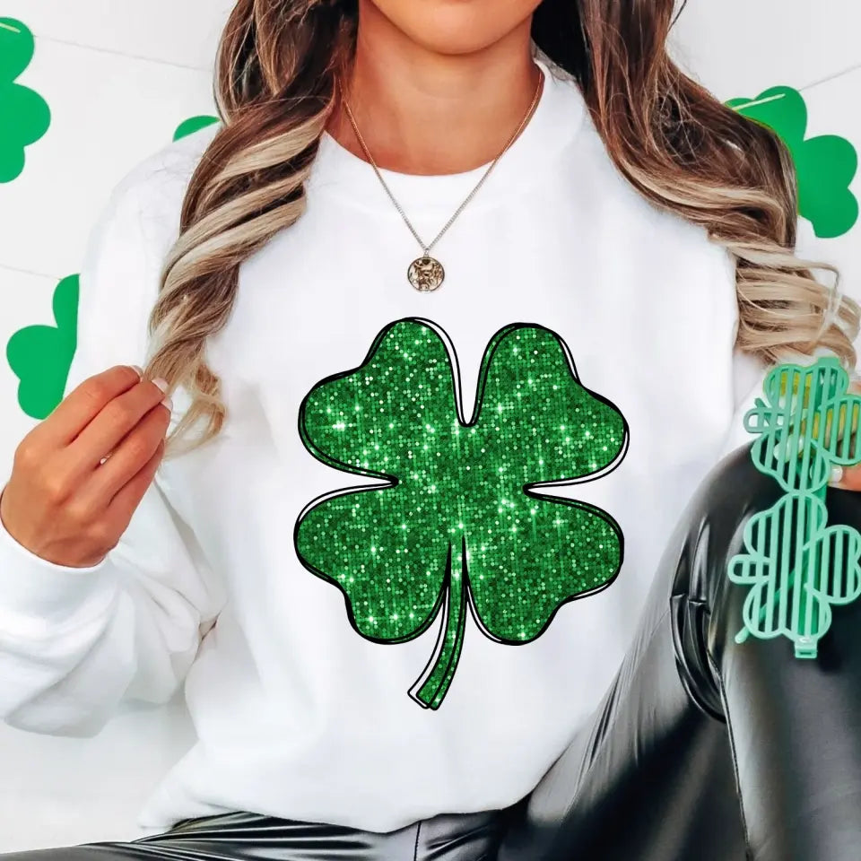Green Shamrock Gilter - Personalized T-Shirt, Raglan Shirt, St.Patrick’s Day - TS1123