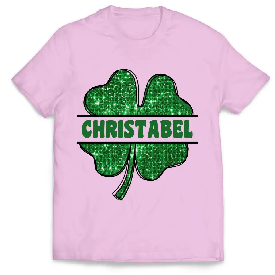 Green Shamrock Gilter - Personalized T-Shirt, Raglan Shirt, St.Patrick’s Day - TS1123