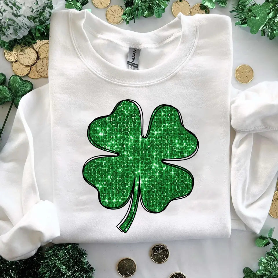 Green Shamrock Gilter - Personalized T-Shirt, Raglan Shirt, St.Patrick’s Day - TS1123