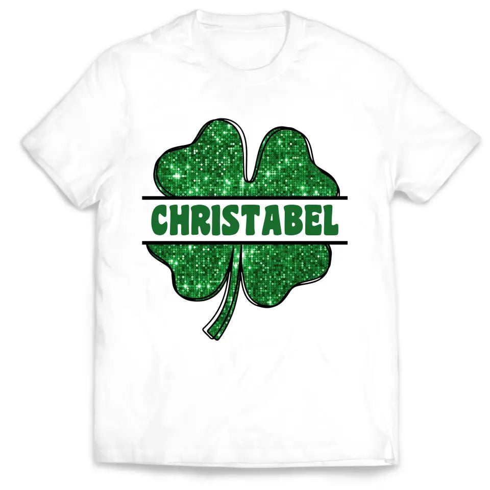 Green Shamrock Gilter - Personalized T-Shirt, Raglan Shirt, St.Patrick’s Day - TS1123