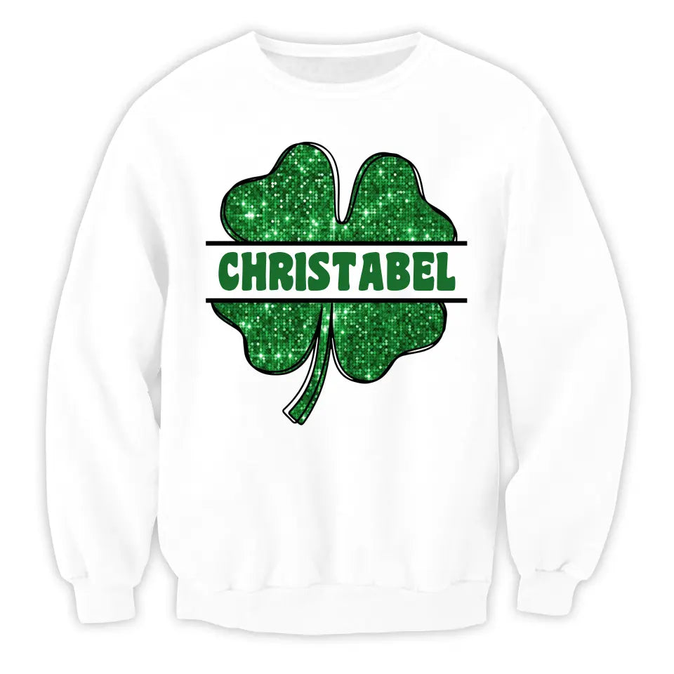 Green Shamrock Gilter - Personalized T-Shirt, Raglan Shirt, St.Patrick’s Day - TS1123