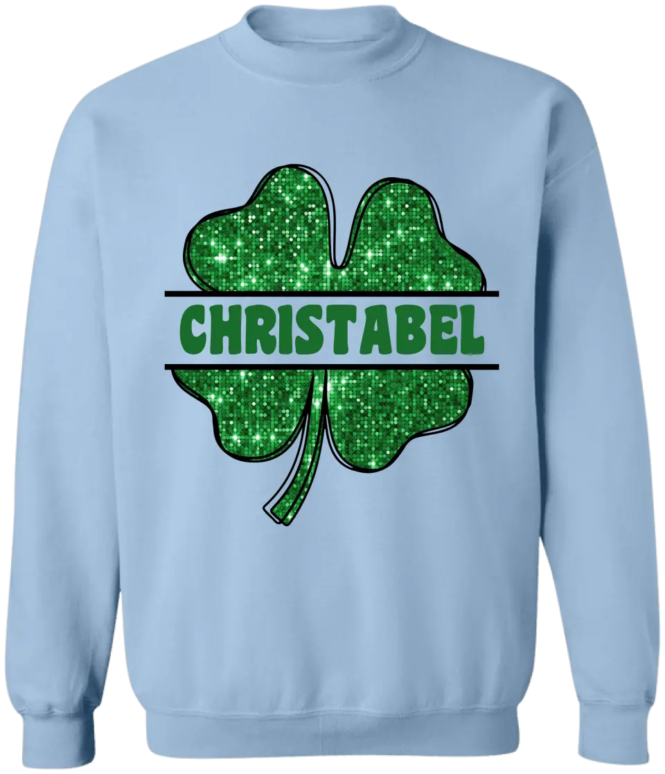 Green Shamrock Gilter - Personalized T-Shirt, Raglan Shirt, St.Patrick’s Day - TS1123