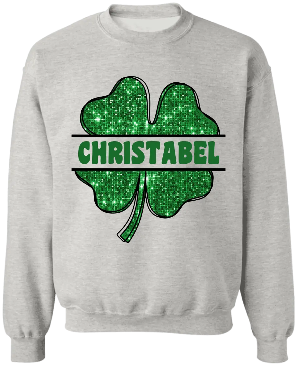 Green Shamrock Gilter - Personalized T-Shirt, Raglan Shirt, St.Patrick’s Day - TS1123