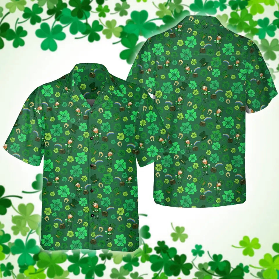 Funny Irish Drinking, Green Clover Saint Pattys Day - Personalized Hawaiian Shirt, Irish Pub St Patrick's Day Shirt - HS13