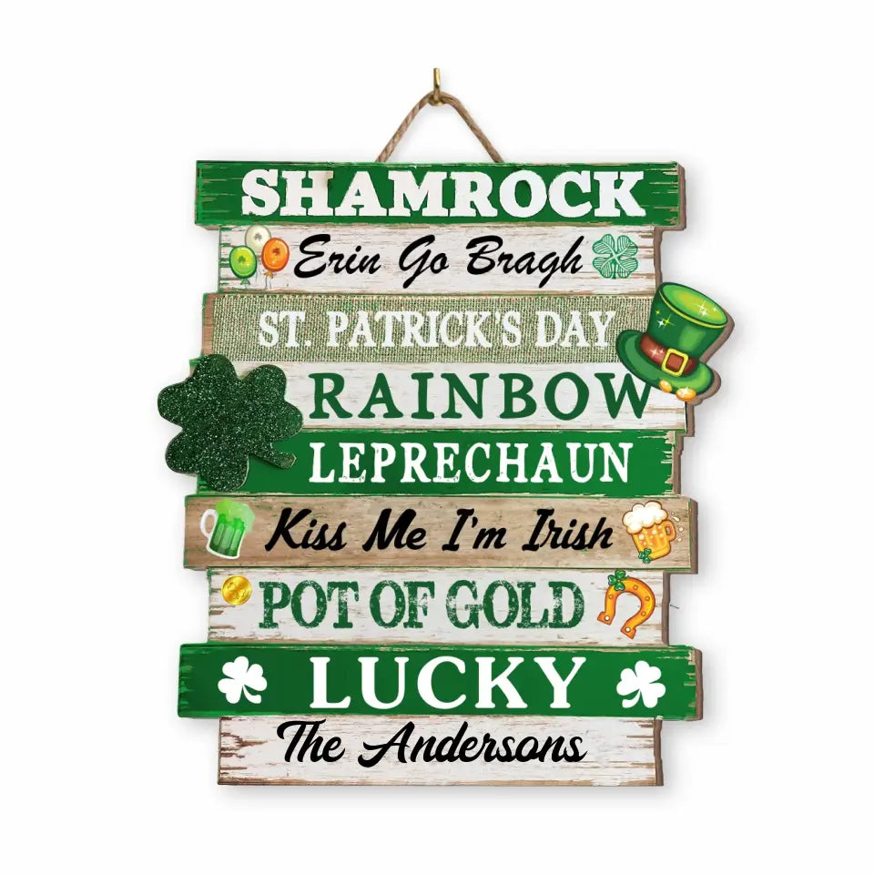 Shamrock Erin Go Bragh - Personalized Wooden Sign, Gift For Patrick&#39;s Day - DS766