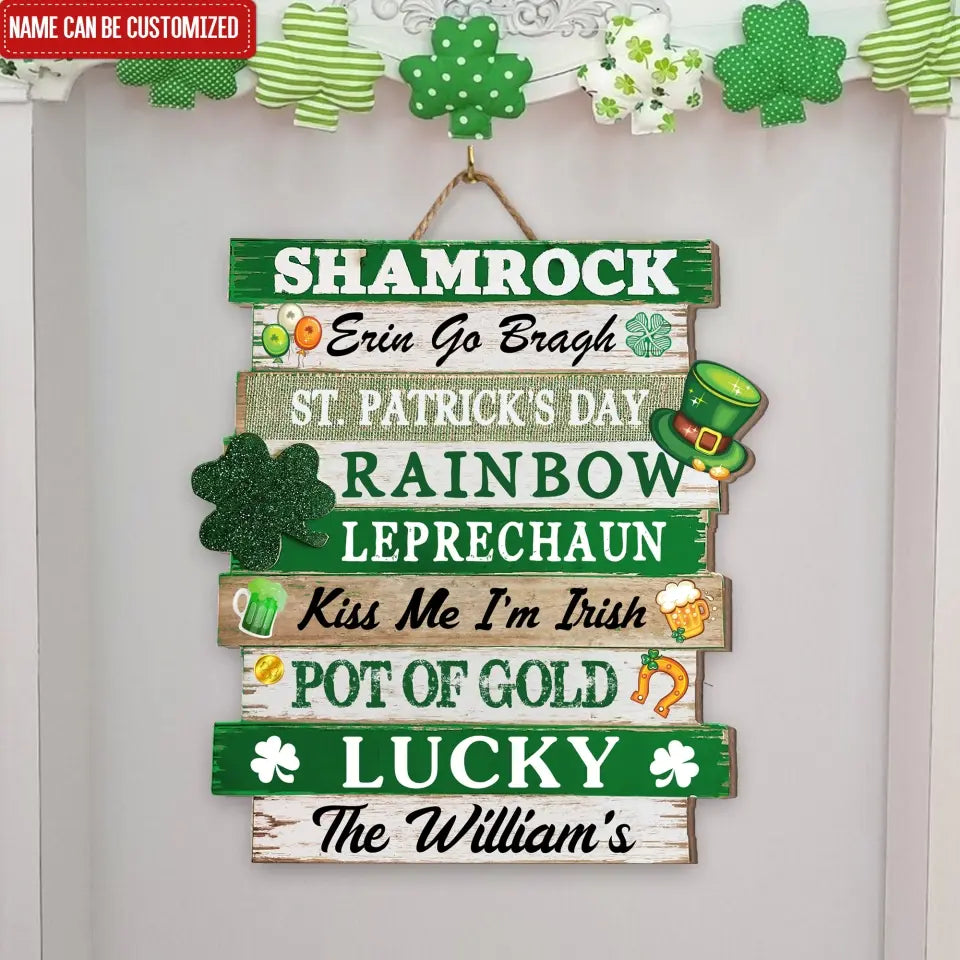 Shamrock Erin Go Bragh - Personalized Wooden Sign, Gift For Patrick's Day - DS766
