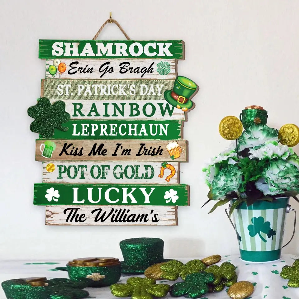 Shamrock Erin Go Bragh - Personalized Wooden Sign, Gift For Patrick's Day - DS766