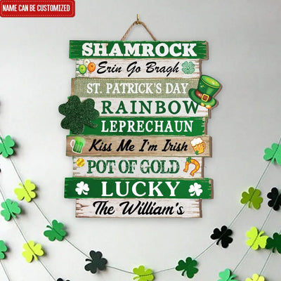Shamrock Erin Go Bragh - Personalized Wooden Sign, Gift For Patrick's Day - DS766