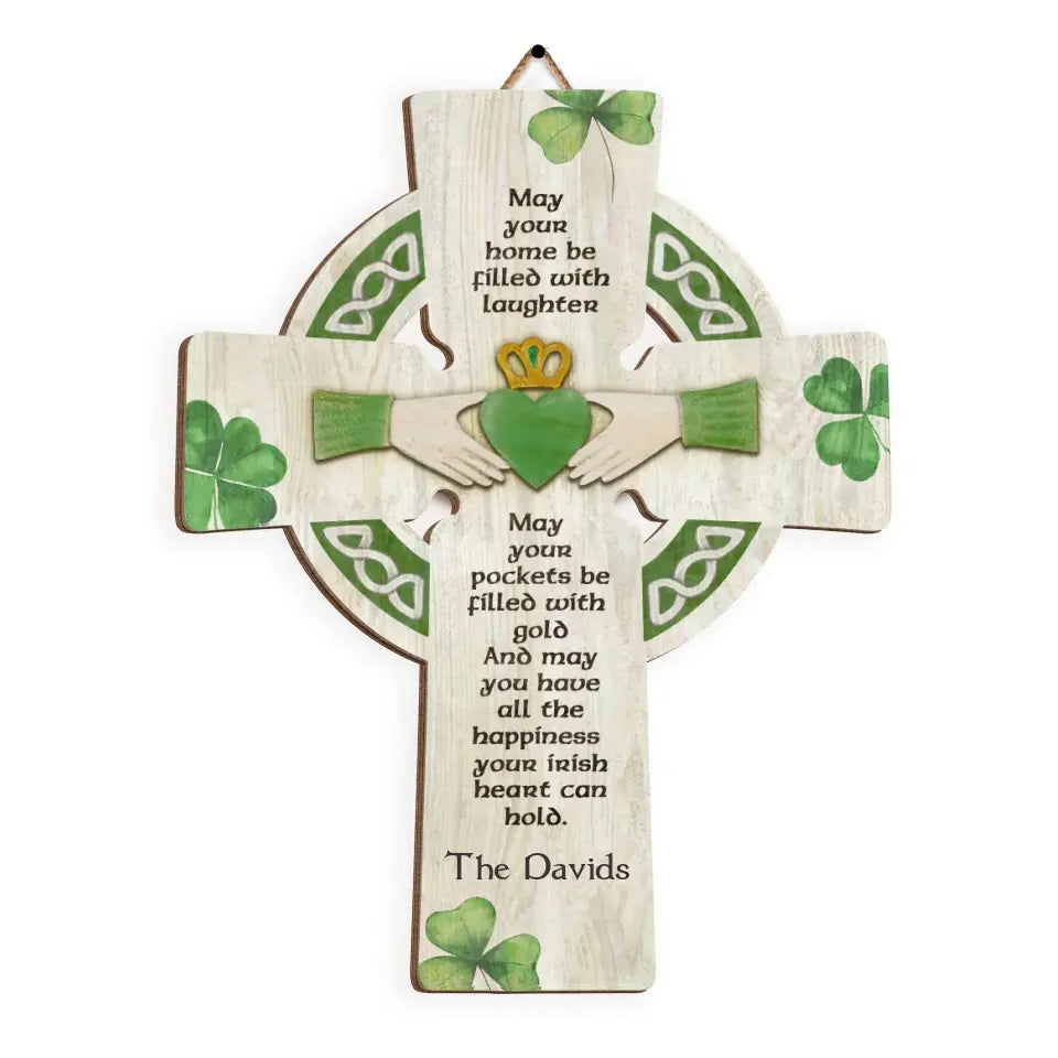 May Your Home Be Filled With Laughter  - Personalized Wooden Sign, Gift For Patrick's Day - DS765
