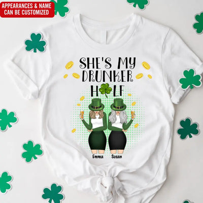 She's My Drunker Half Bestie - Personalized Raglan Shirt, St. Patrick's Day Gift for Bestie/BFF/Sister - TS1127