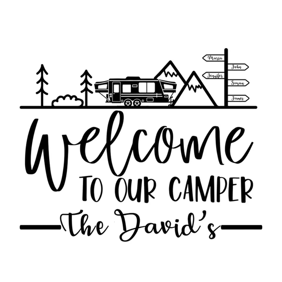 Camping Lover Gift - Welcome To Our Camper - Personalized Decal, Gift For Camping Lover - PCD108