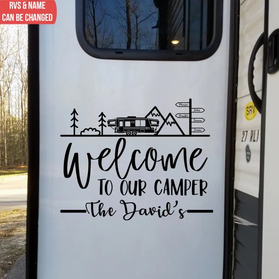 Camping Lover Gift - Welcome To Our Camper - Personalized Decal, Gift For Camping Lover - PCD108