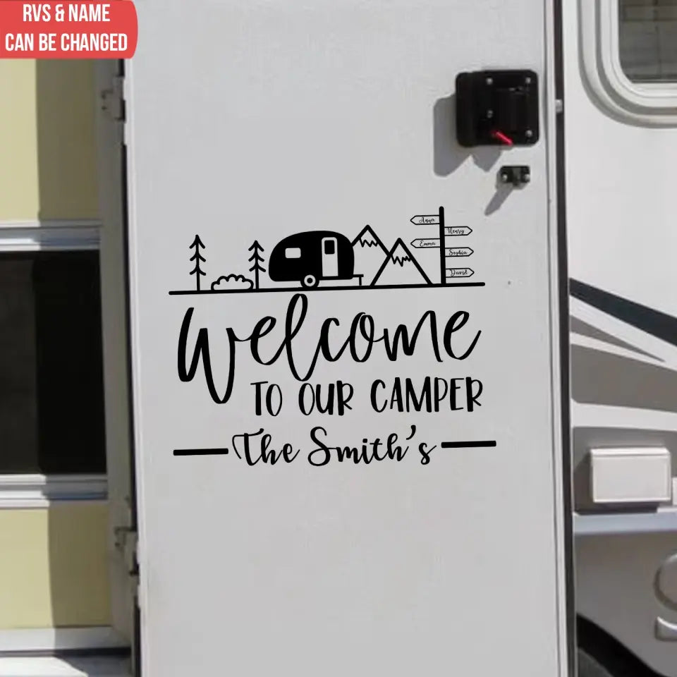 Camping Lover Gift - Welcome To Our Camper - Personalized Decal, Gift For Camping Lover - PCD108